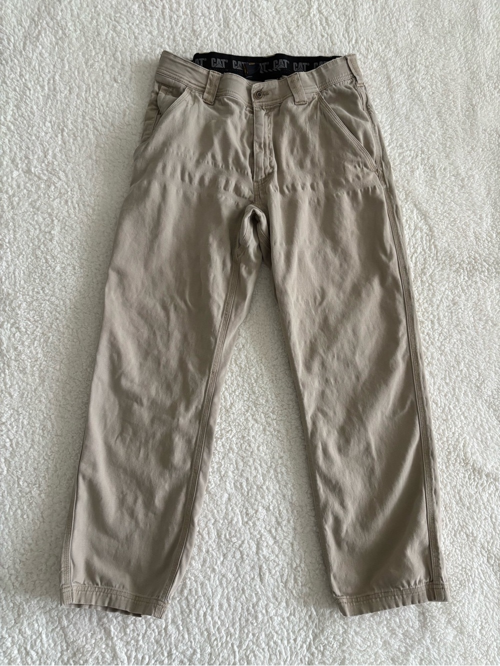 CAT Caterpillar Men’s 32x30 Flex Waistband Utility Work Pants Khaki Beige